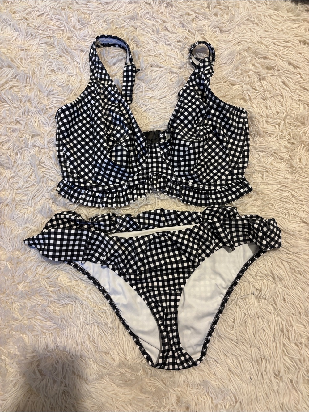 Freya Black and White Gingham Bikini Set